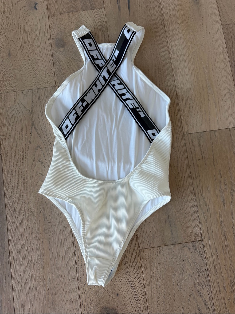Off-White White Ribbed Halter Large - Picture 5 of 6